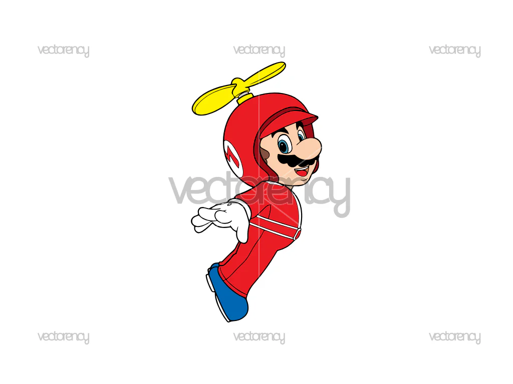 Super Flying Mario Copter SVG Vector