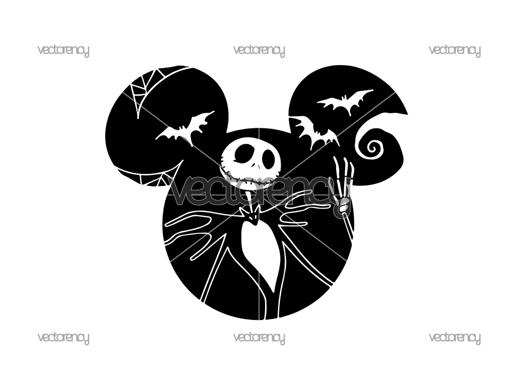 The Nightmare Before Christmas SVG Jack Sally Halloween Disney Ears