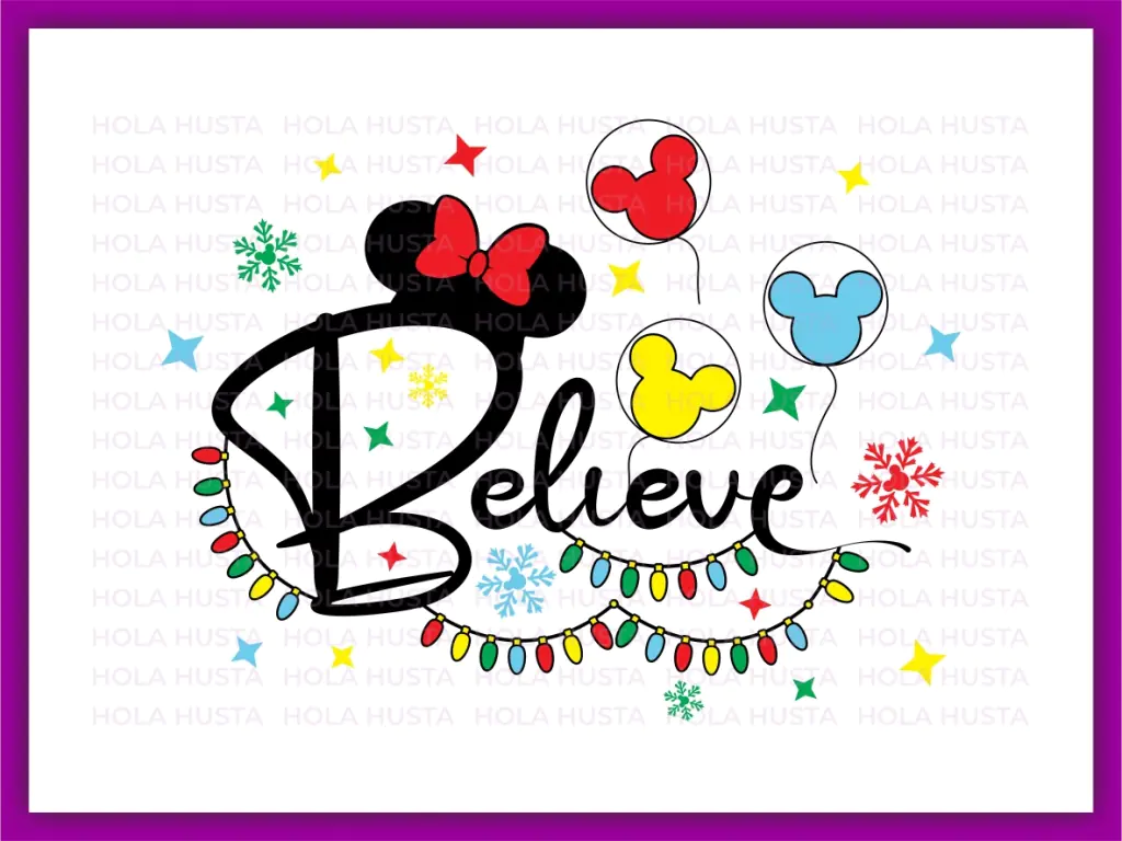 Believe SVG Christmas Mouse, Mouse Balloon PNG