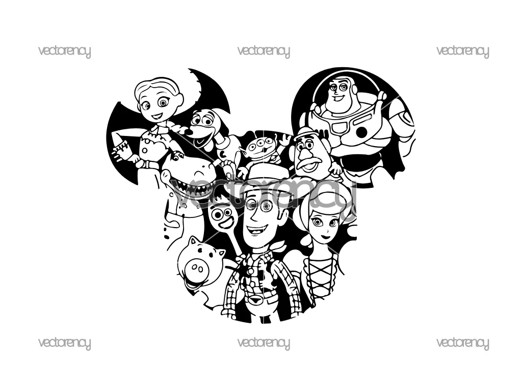 Toy Story SVG Ears Buzz Lightyear Slinky Jessie Alien Rex Forky Woody Bo Peep