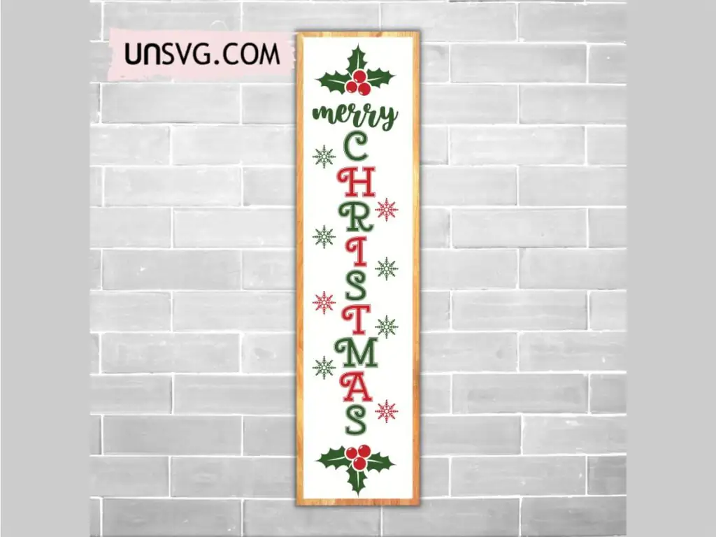 Merry Christmas Vertical Sign SVG Cut File