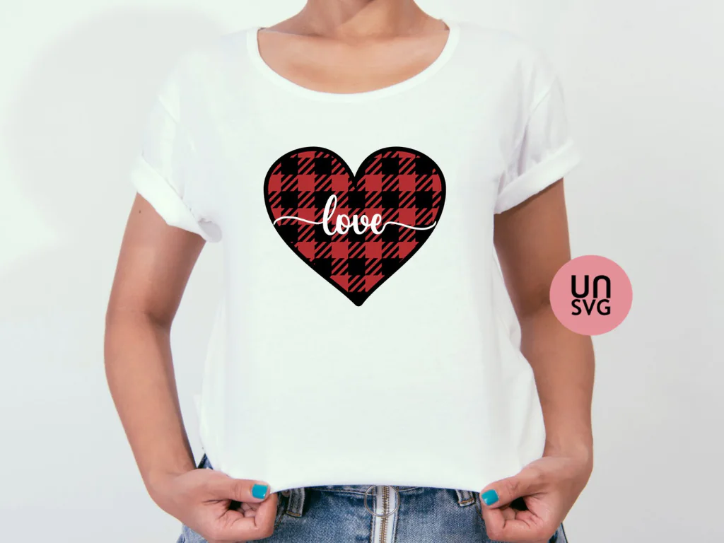 Love Buffalo Plaid Heart SVG File