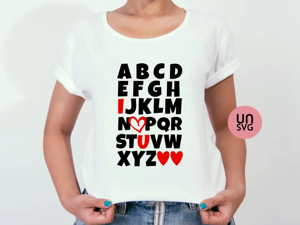 ABC I Love You SVG, Valentines SVG Cut File