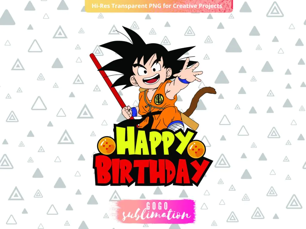 Dragon Ball Goku Cake Topper Happy Birthday Printable