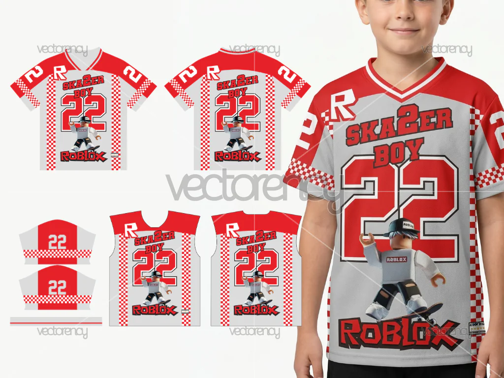 Jersey Roblox Ska2er Boy Ready To Print Template Sublimation CorelDraw