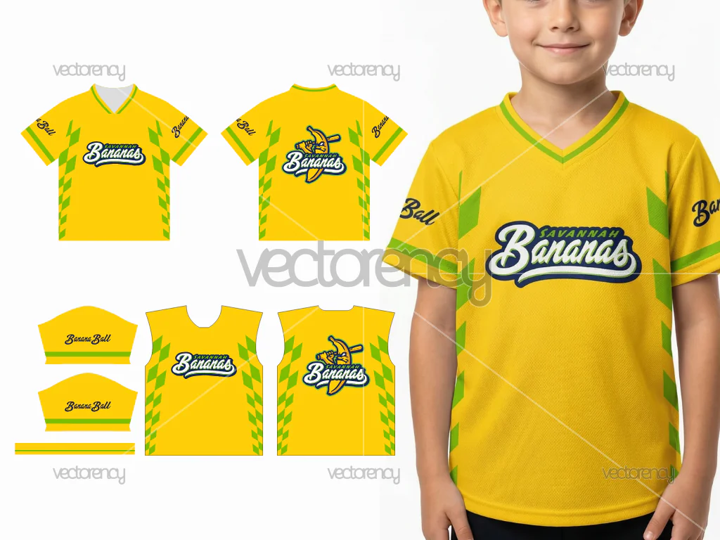 Savannah Bananas Baseball Jersey Template Sublimation Ready To Print CDR PDF