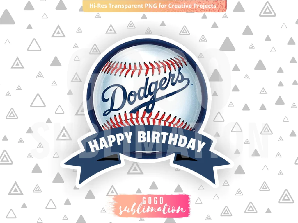 Dodgers Birthday Cake Topper PNG Easy Cut And Print