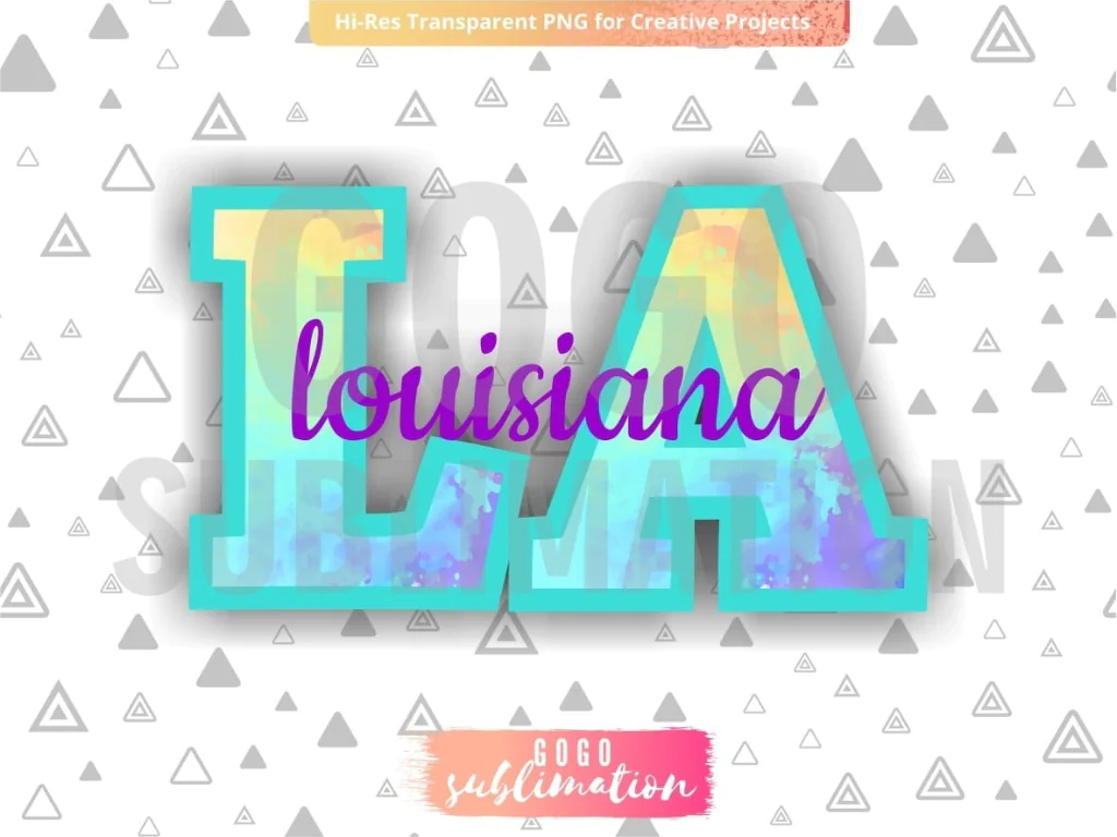 Louisiana Tie Dye Sublimation Design