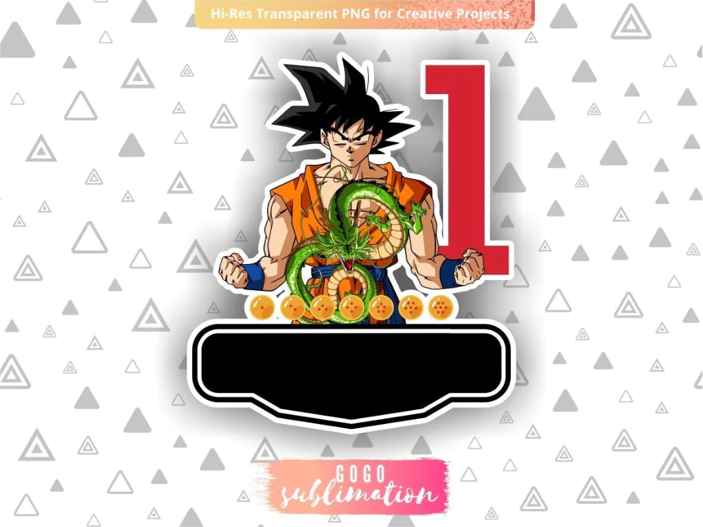 Dragon Ball Z Birthday Number 1 Cake Topper Printable