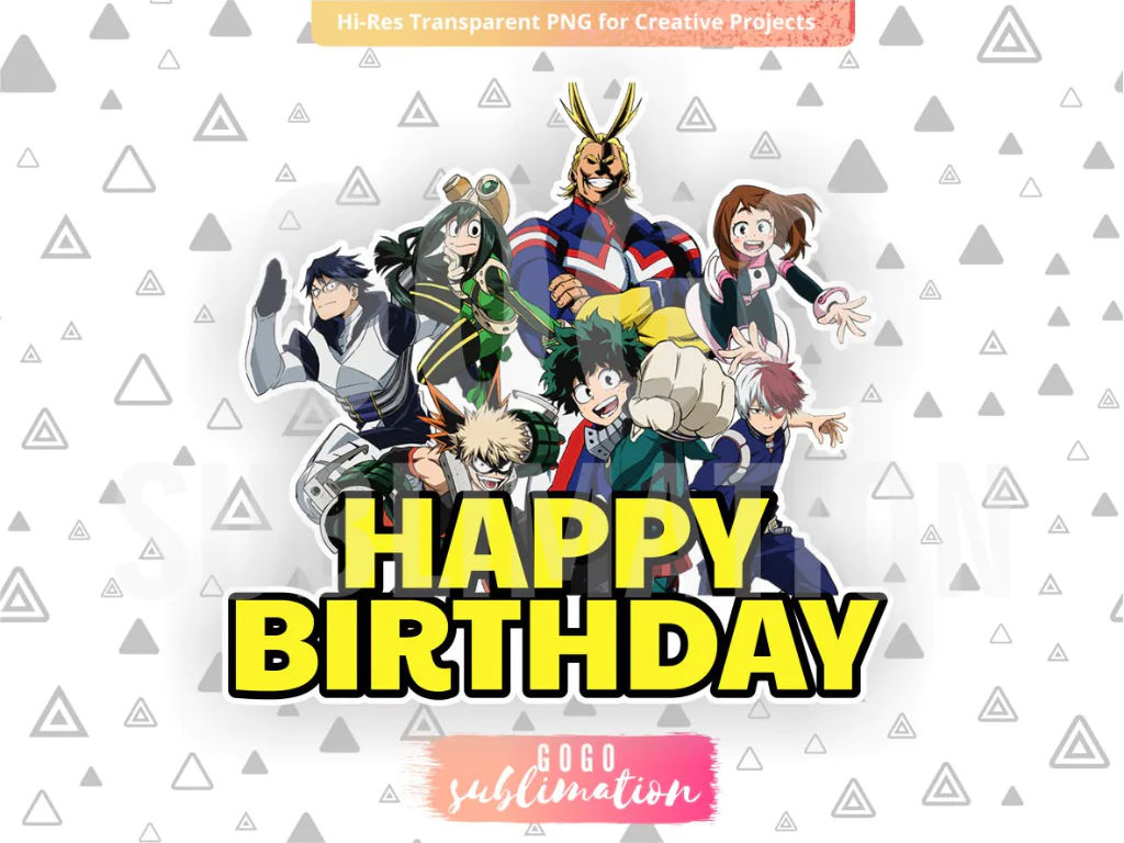 My Hero Academia Birthday Cake Topper PNG