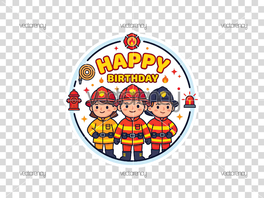 Fire Fighter Cake Topper Kids Cute