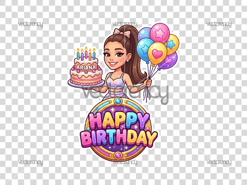 Ariana Grande Cake Topper Printable PNG Image HD