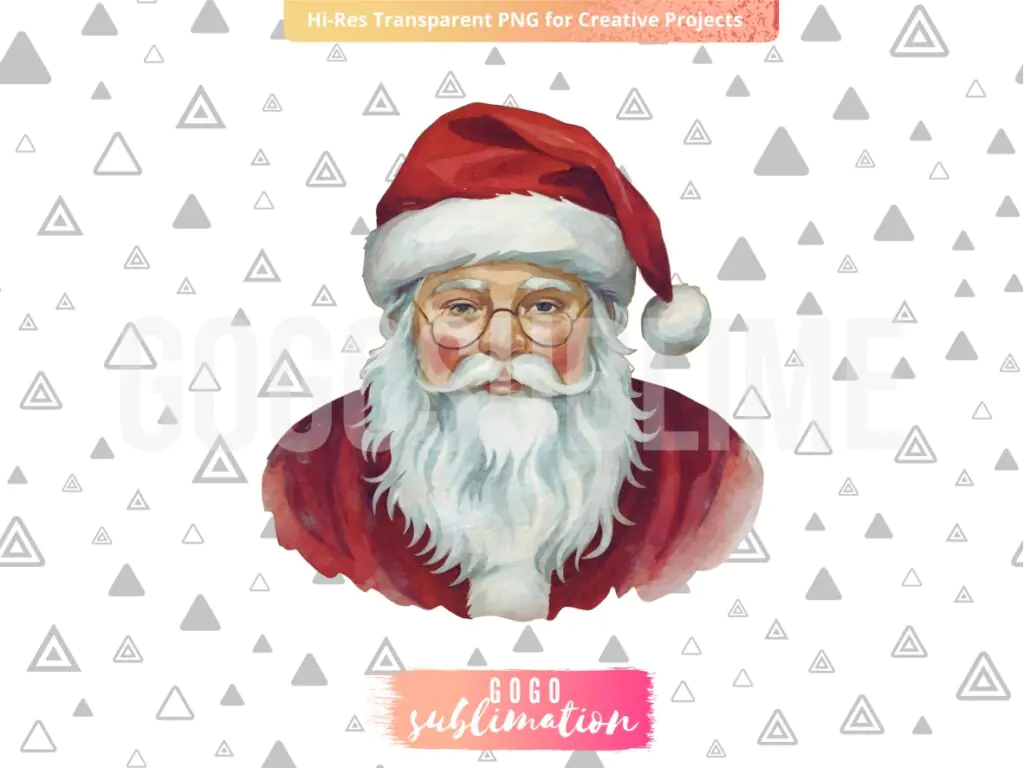 Watercolor Santa Claus PNG Transparent, Santa Vintage