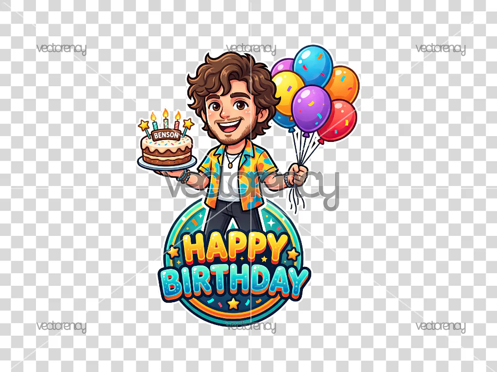 Benson Boone Cake Topper Happy Birthday Printable PNG File