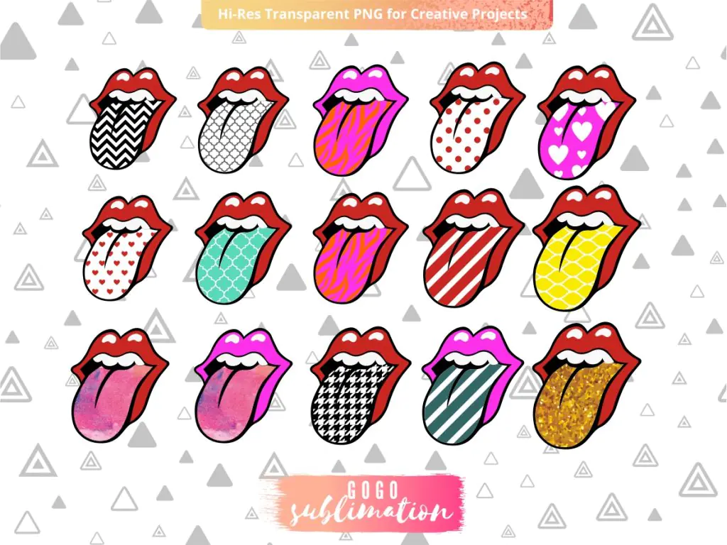 Rolling Stones Tongue PNG Sublimation