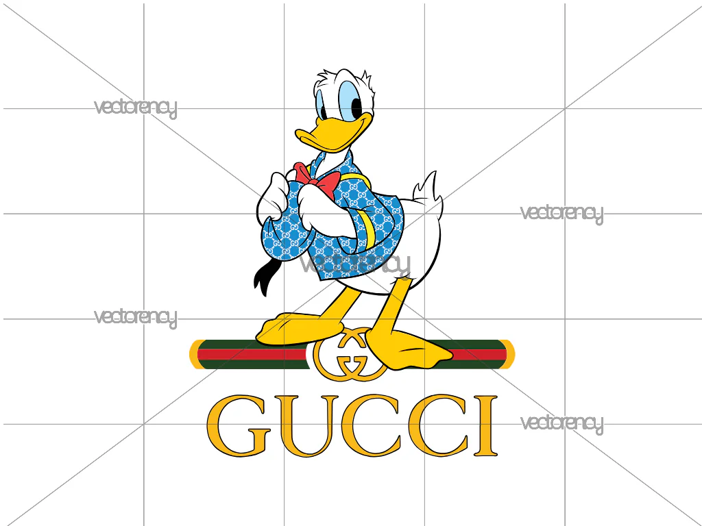 Donald Duck Gucci PNG Transparent for DTF Printing