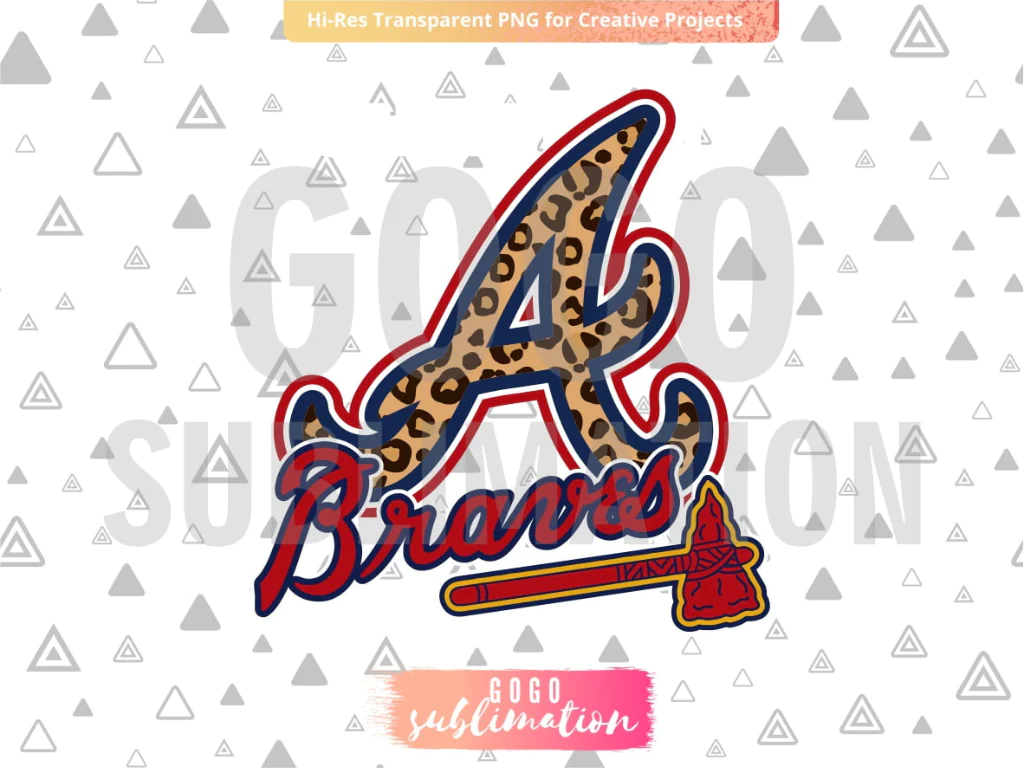 Leopard Atlanta Braves SVG PNG Sublimation Design