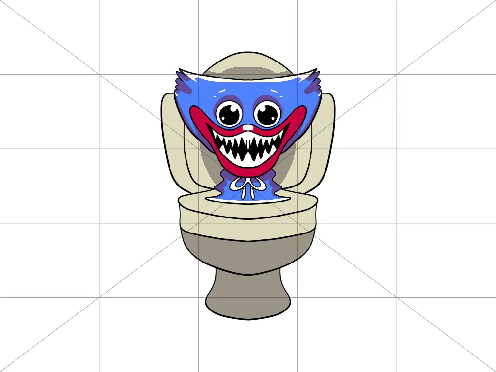 Skibidi Toilet Huggy Wuggy SVG PNG EPS Vector