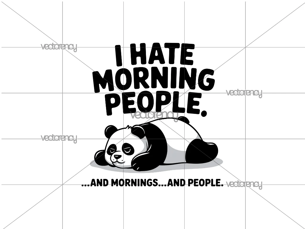 I Hate Morning People SVG Funny Panda Design