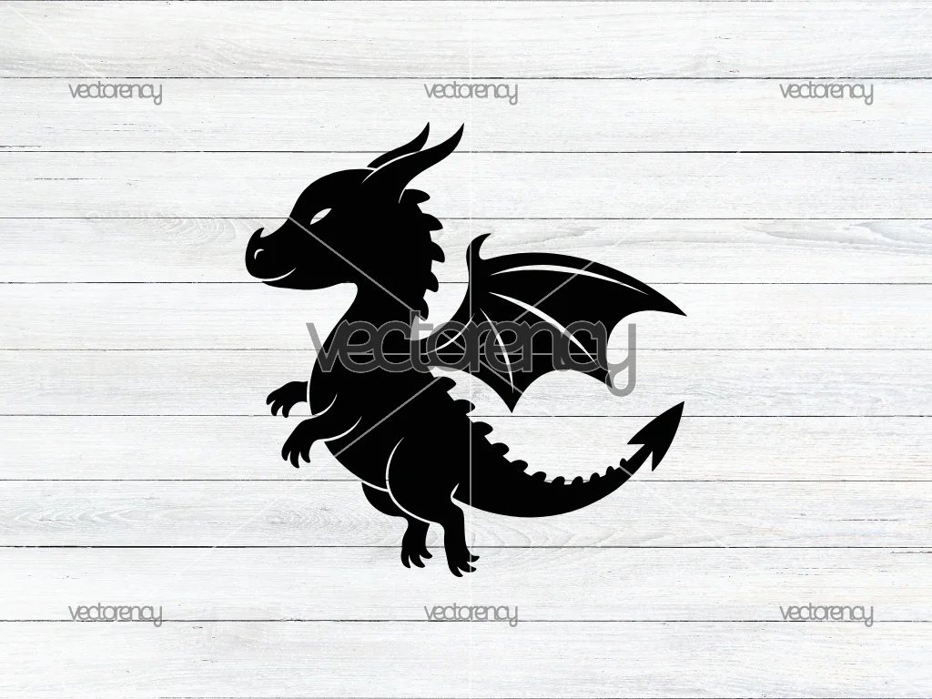 Cute Tiny Flying Dragon SVG Cricut