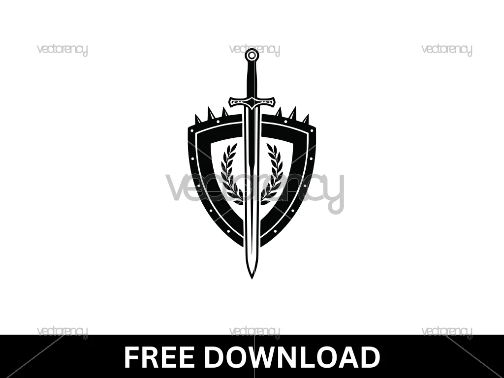 Sword Shield Emblem Vector SVG Free