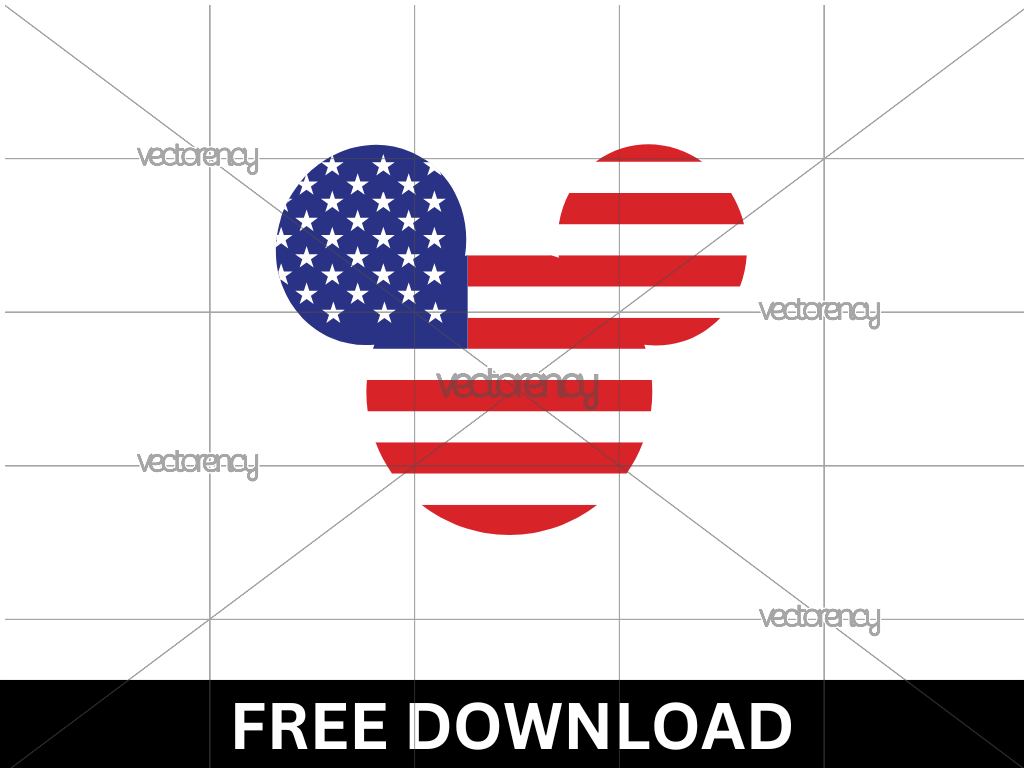 Mickey American Flag SVG Free