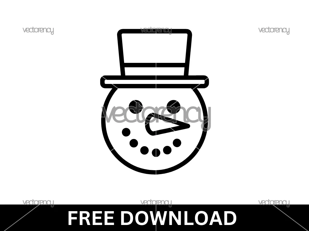 Snowman Face Free Download SVG