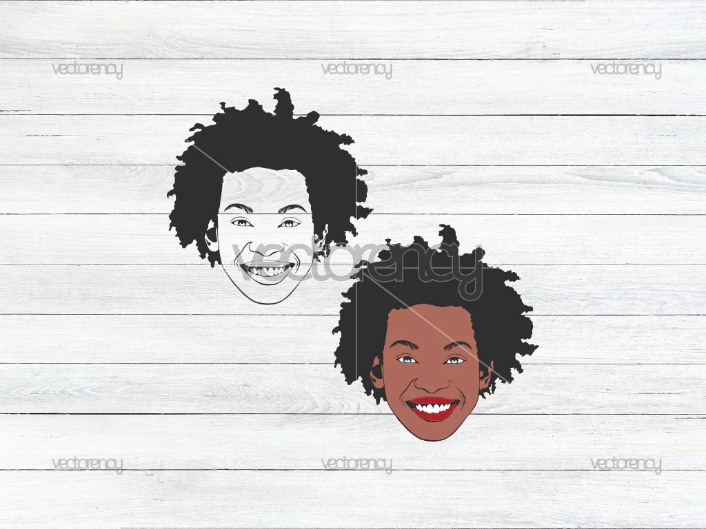 Young Black Woman SVG