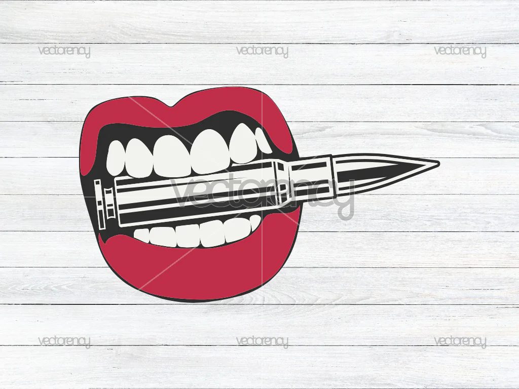 Lips With Bullet SVG