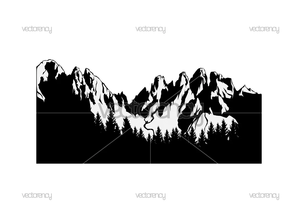 Mountain Black Silhouette Vector SVG