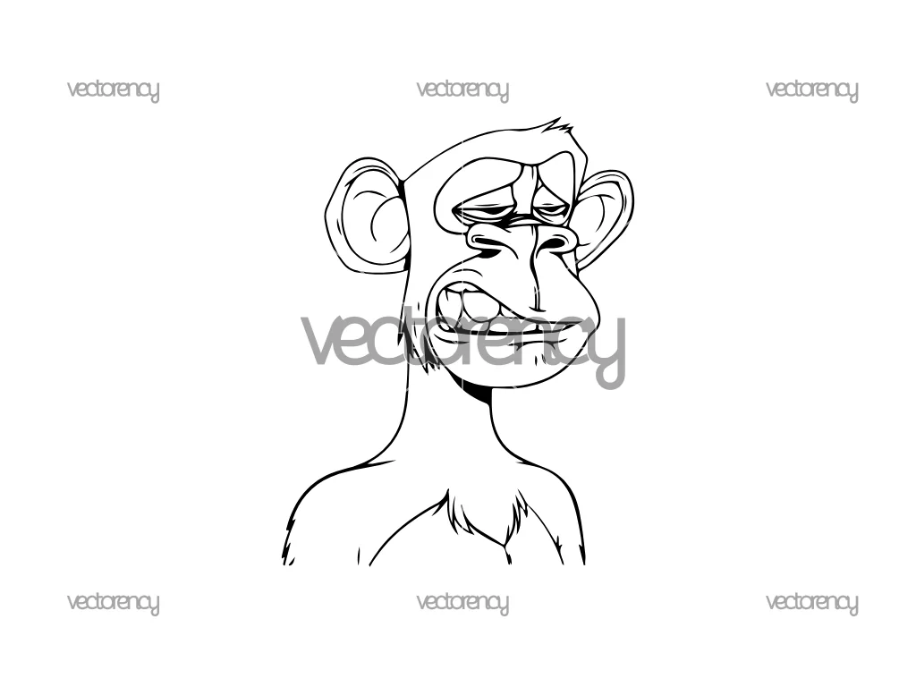 Bored Ape Yacht Club Outline Vector Illustration Free Download