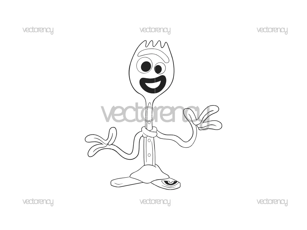Forky Vector Outline SVG PNG