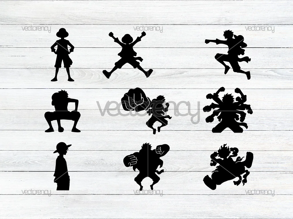 Monkey D Luffy One Piece Silhouette SVG