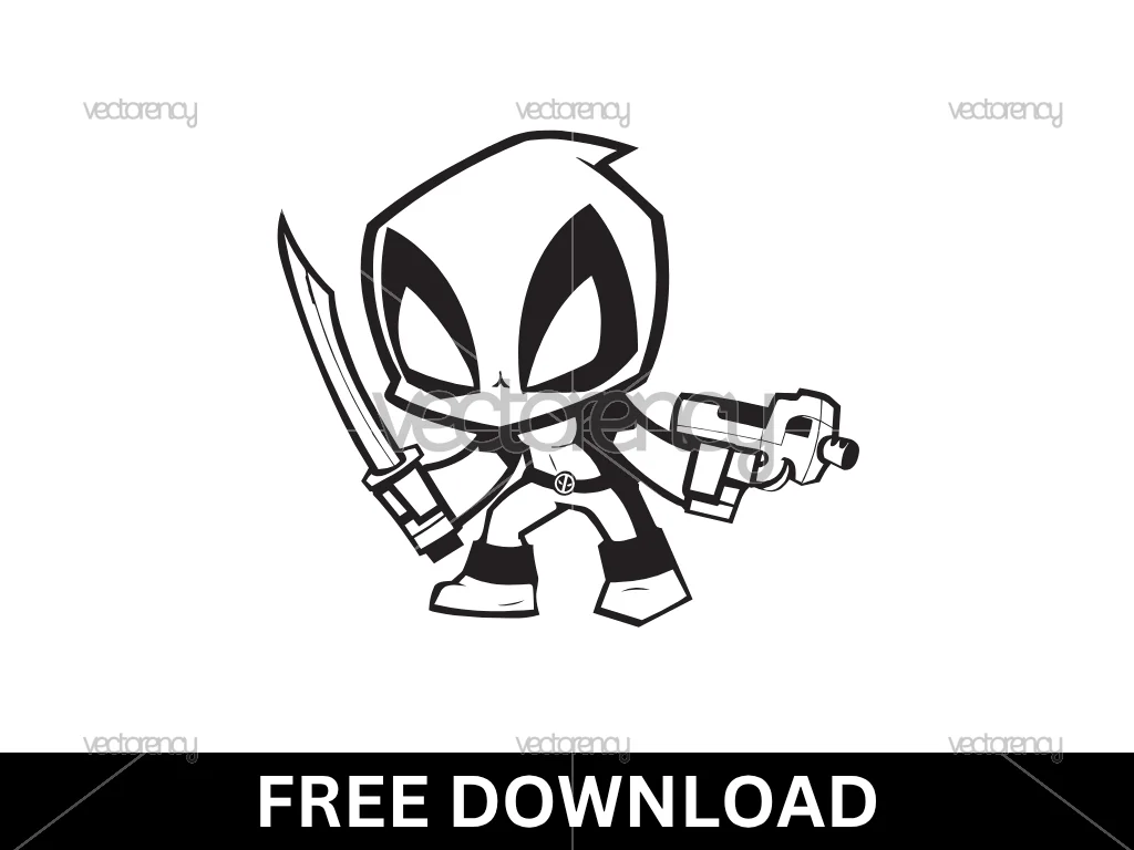 Deadpool Cartoon SVG Free