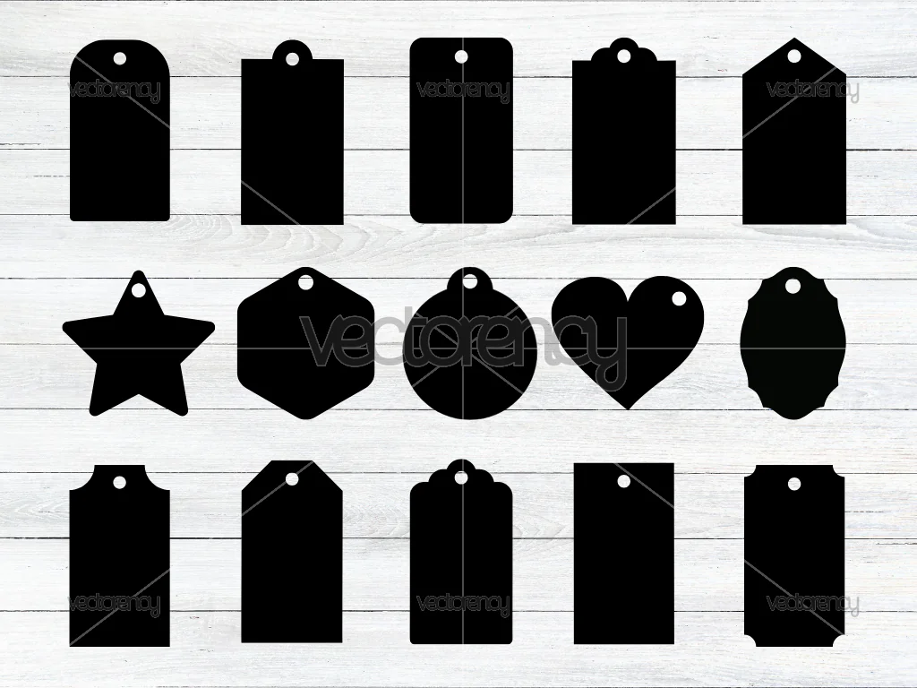 Gift Tag Cut File Bundle SVG PNG DXF EPS