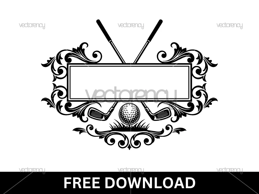 Golf Name Space Box Decorative SVG Free Download
