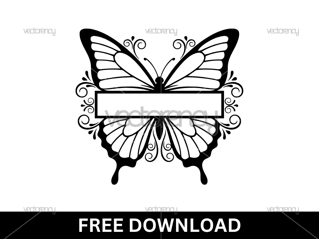 Butterfly Monogram Name Space SVG Free
