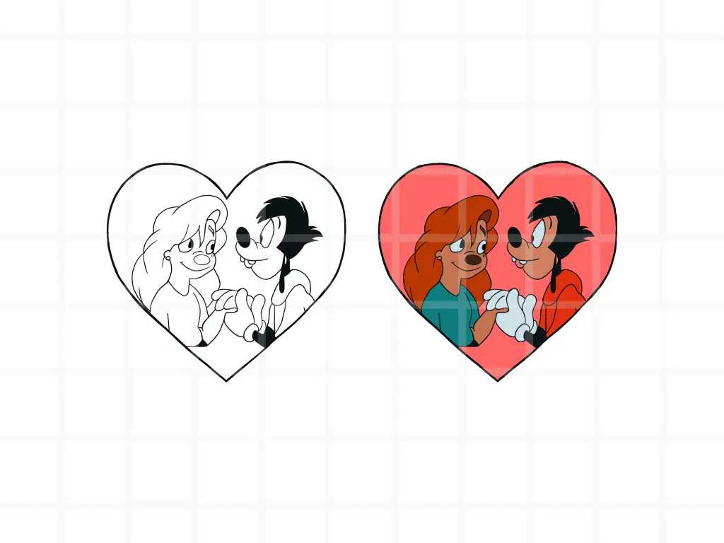 Max and Roxanne SVG Vector PNG Couple Cartoon Clipart