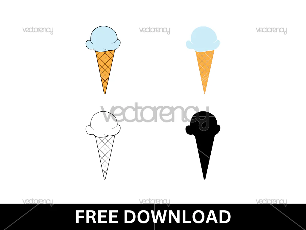 Ice Cream Cone Vector Free