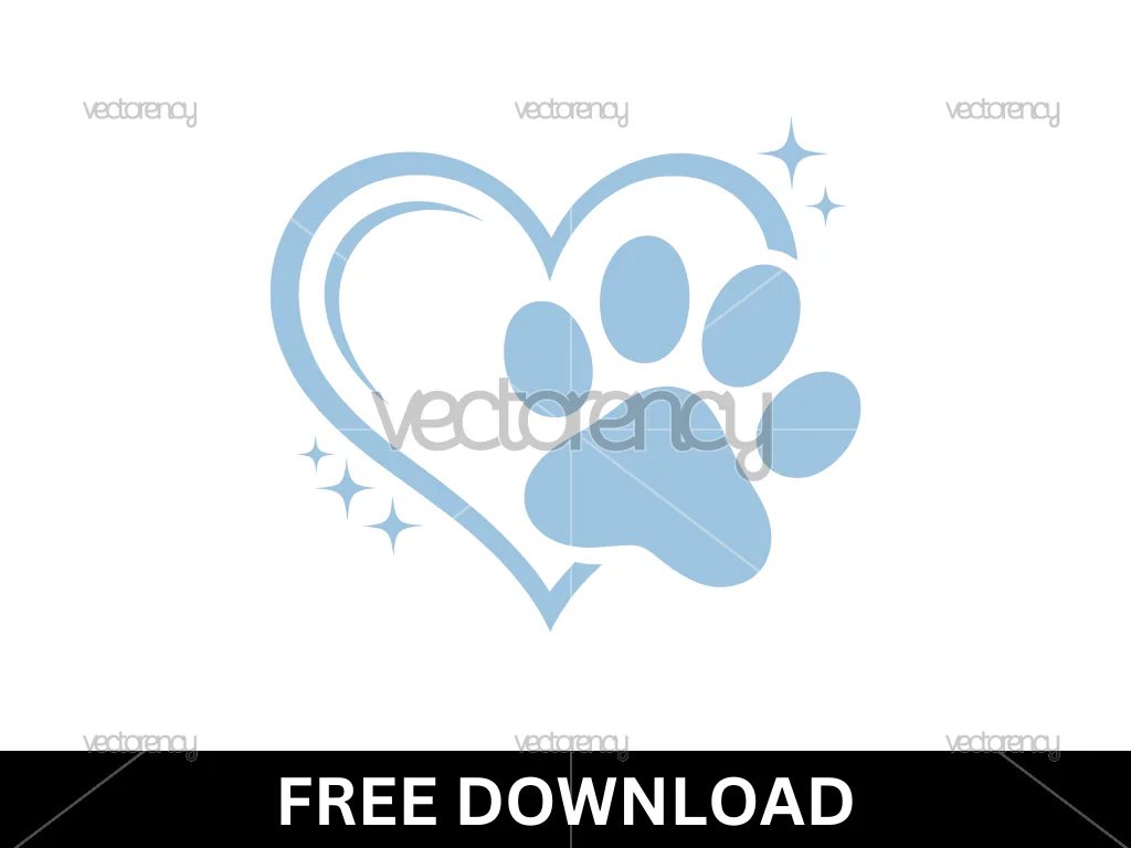 Free Dog Paw Heart SVG