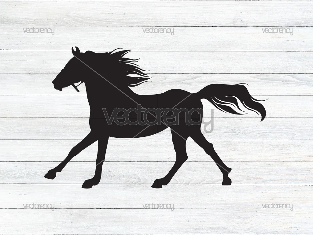 Horse Silhouette Clipart Black and White