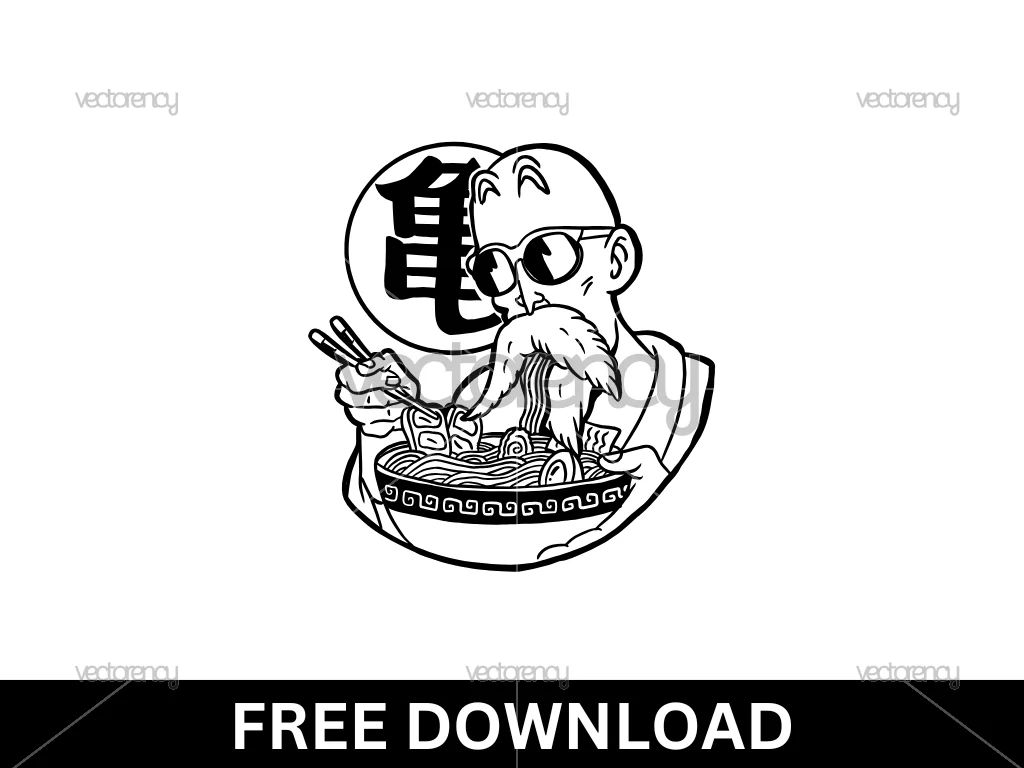 Free Master Roshi from Dragon Ball Z Vector