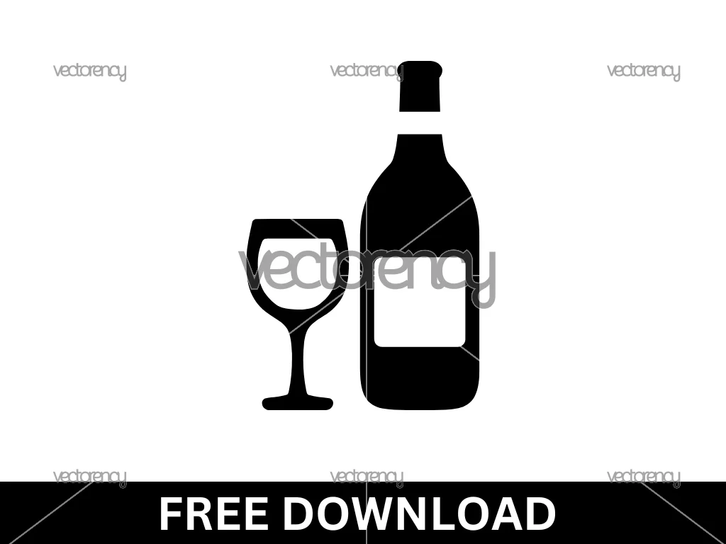 Wine Bottle Glass SVG Free