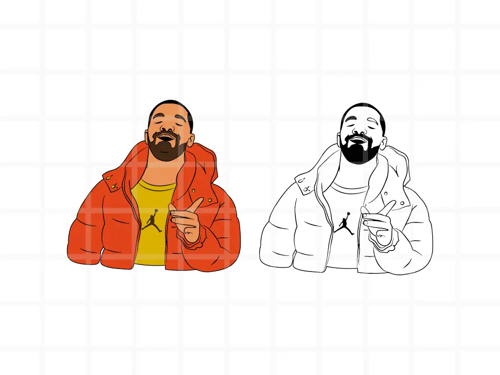 Drake Meme SVG Outline PNG EPS | Vectorency