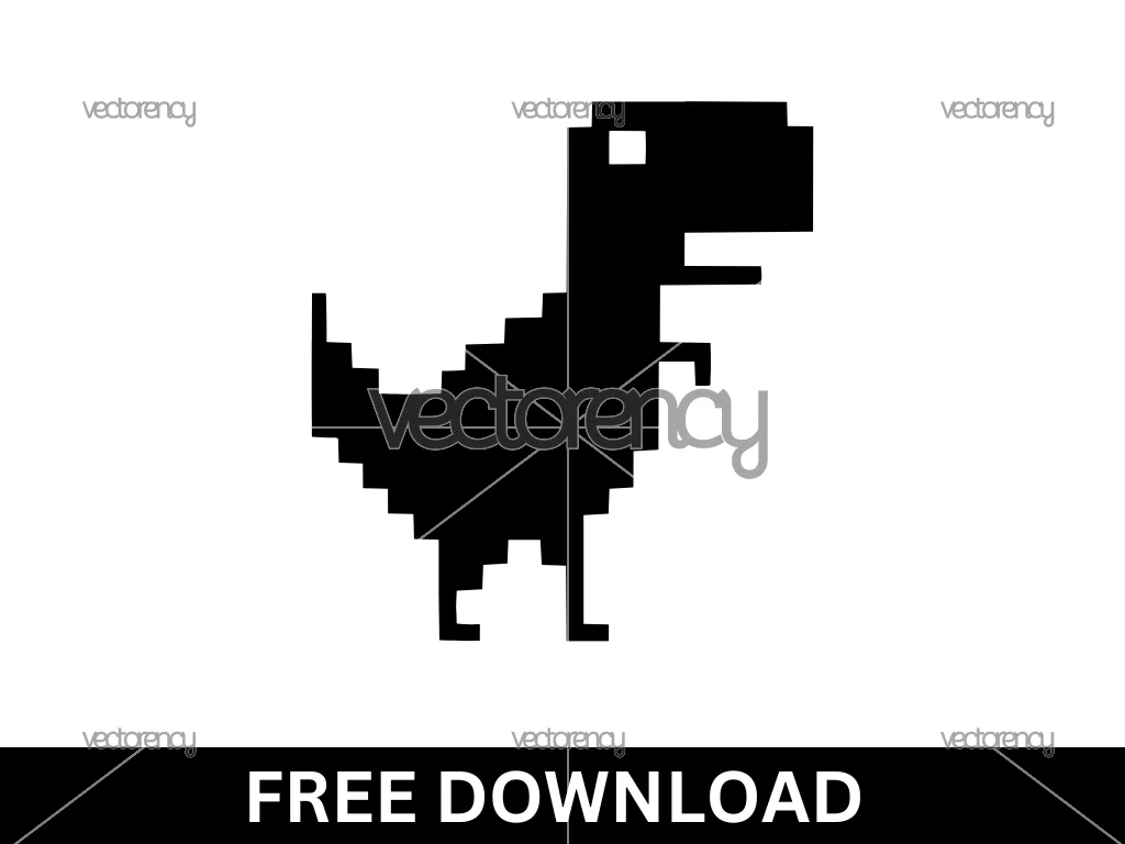 8 Bit TRex Dinosaur SVG Free Download