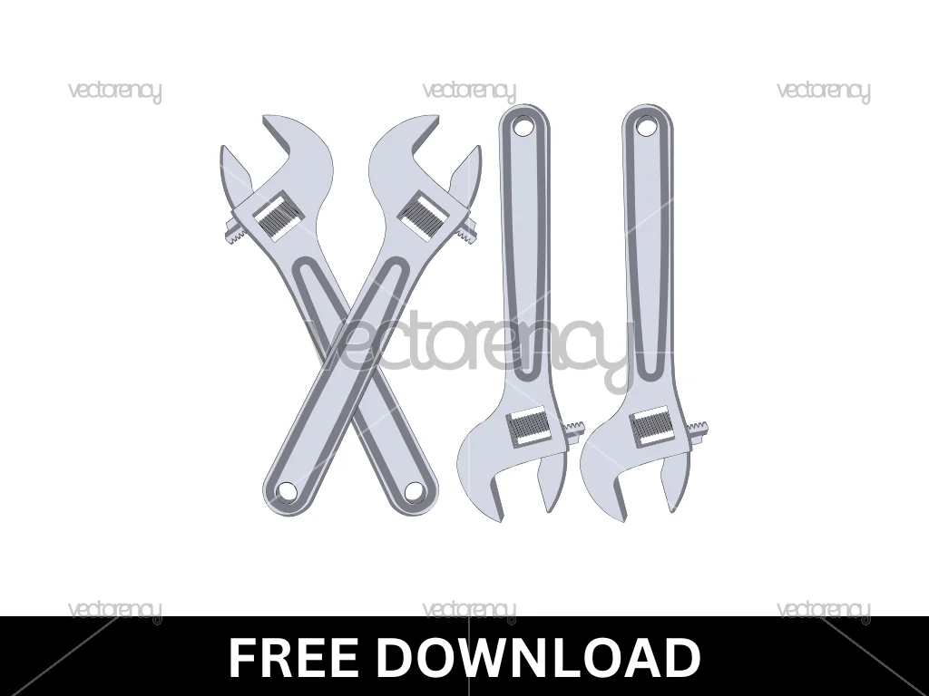 Stainless Wrench Vector Free