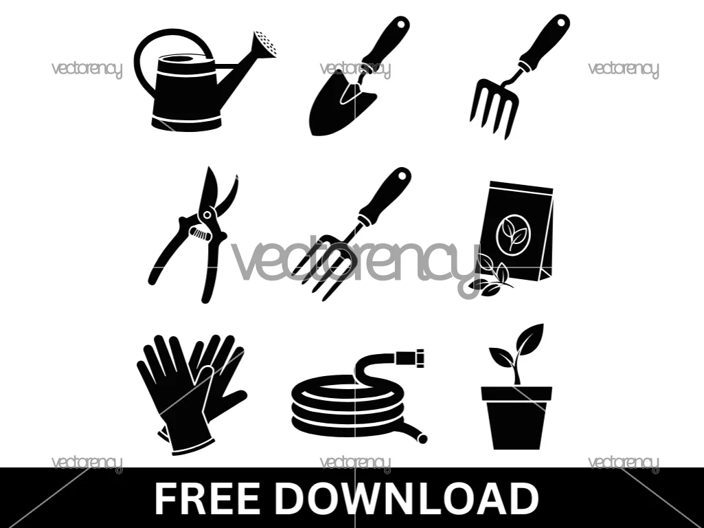 Free Gardening Tools SVG Cut File