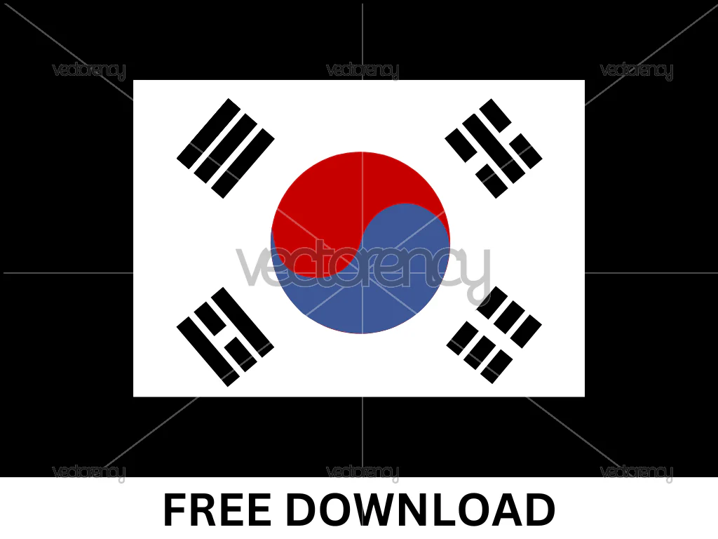 South Korea Flag SVG Layered Free