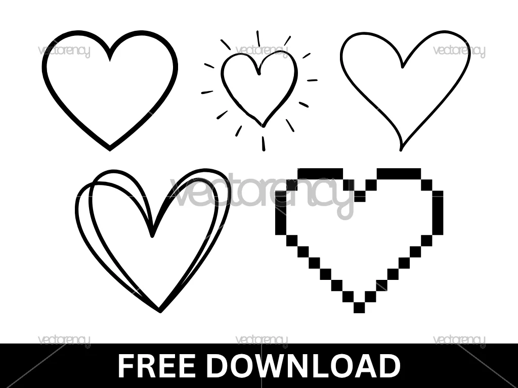 Hand Drawn Heart Outline SVG Free