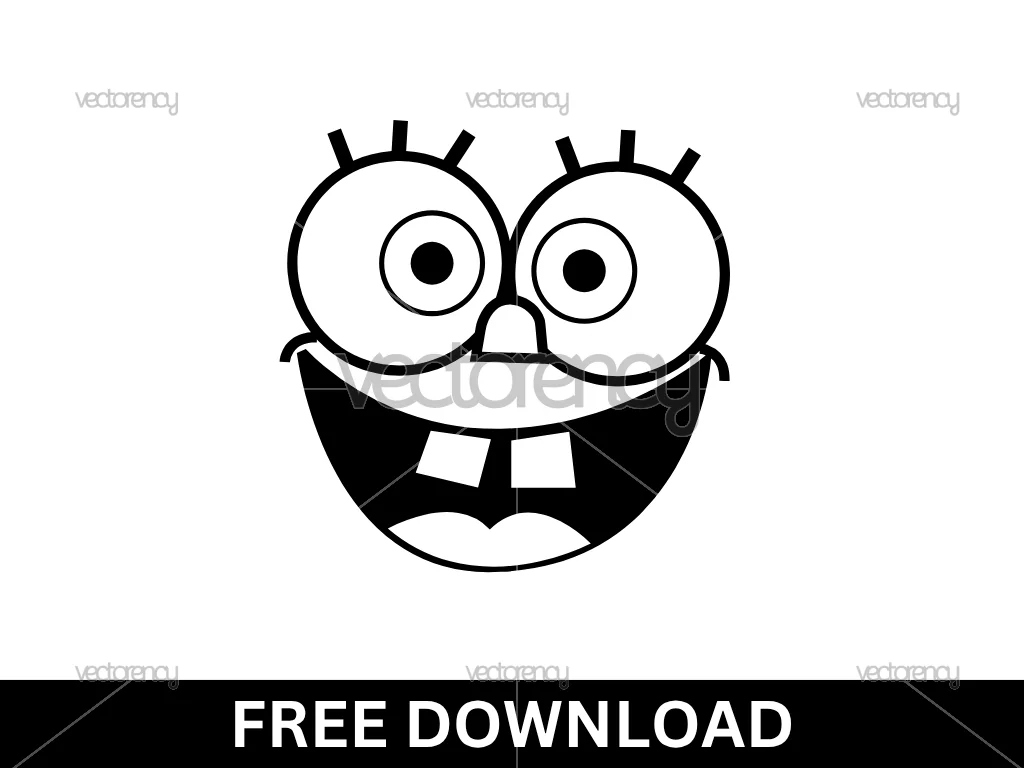SpongeBob Face Design SVG Free